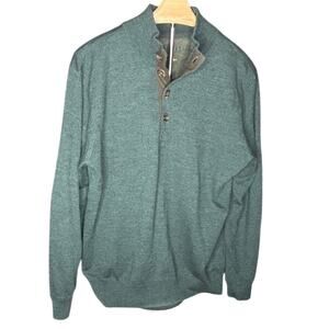 Orvis 100% Merino Wool Green quarter button down size Medium